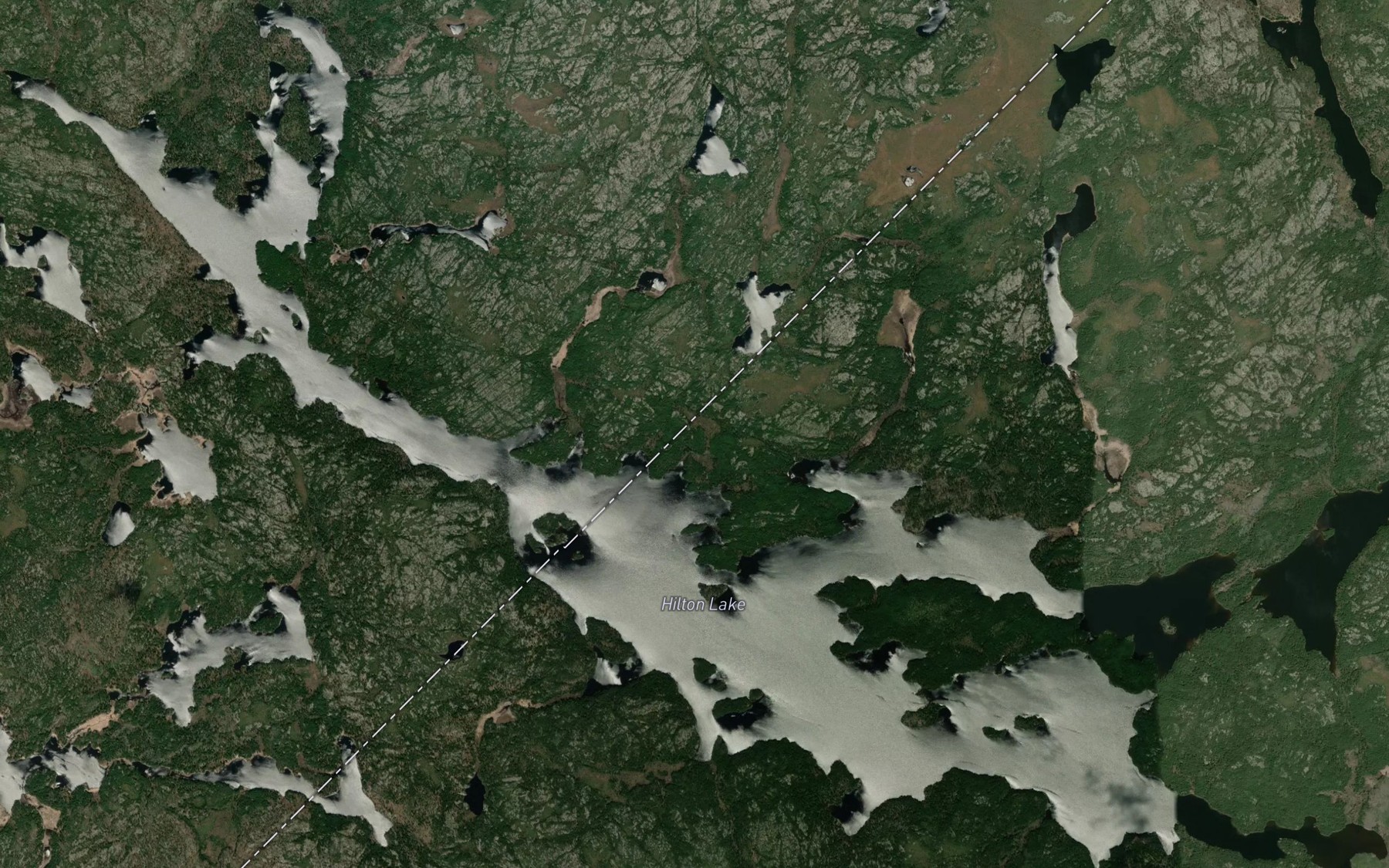 Satellite map of the Hilton Lake