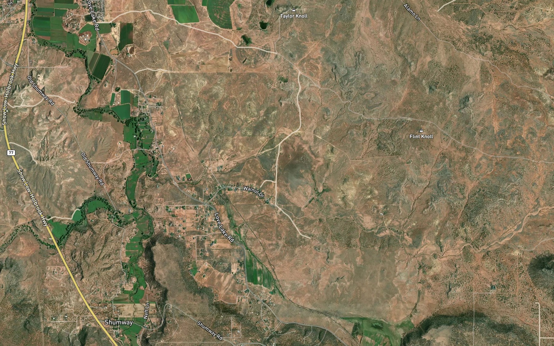 Satellite map of the Millet Swale Reservoir