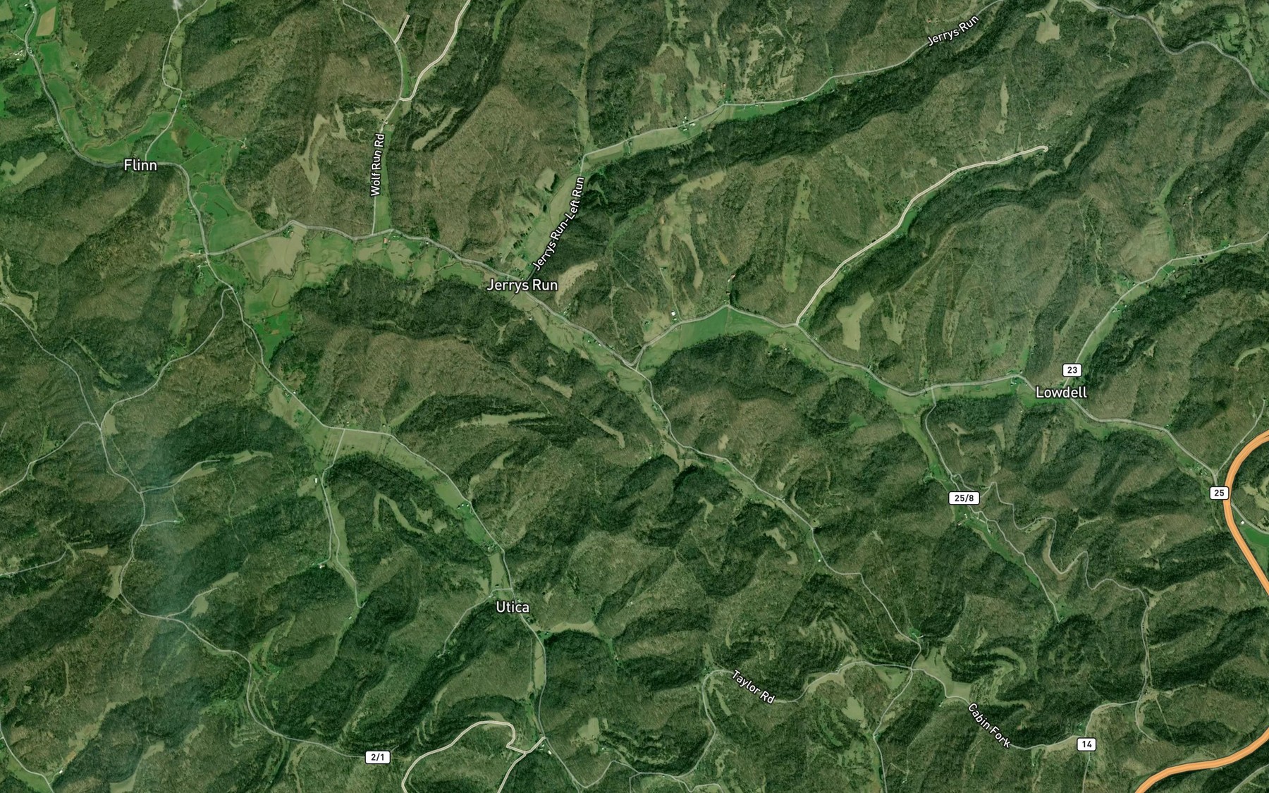 Satellite map of the Pennike Run