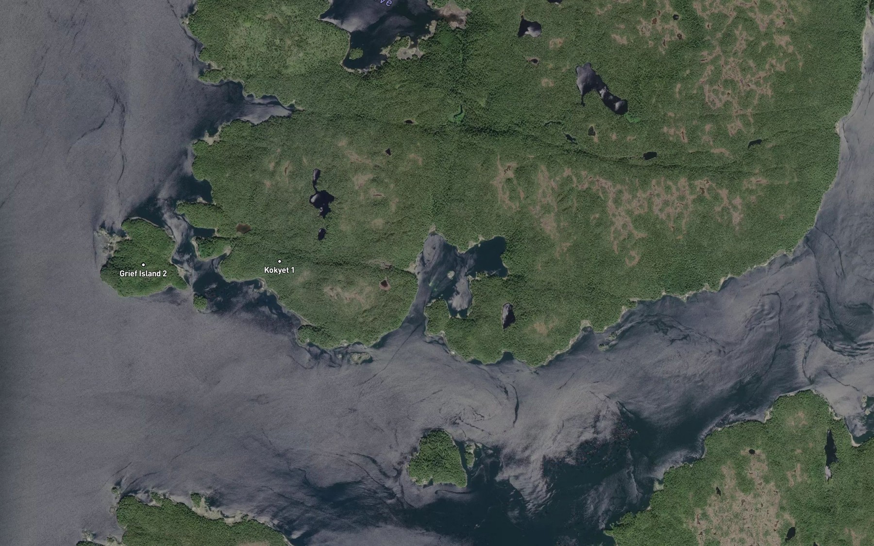 Satellite map of the Wigham Cove