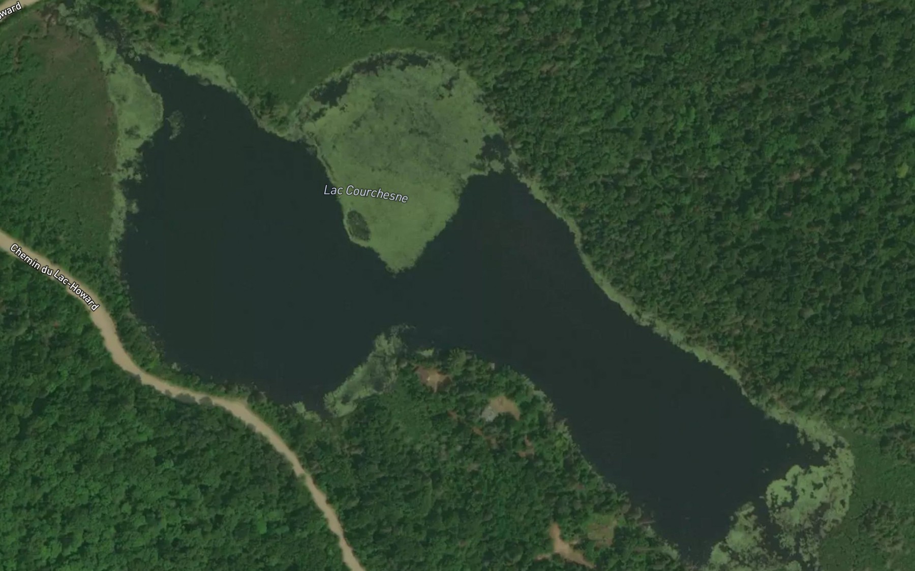 Satellite map of the Lac Courchesne