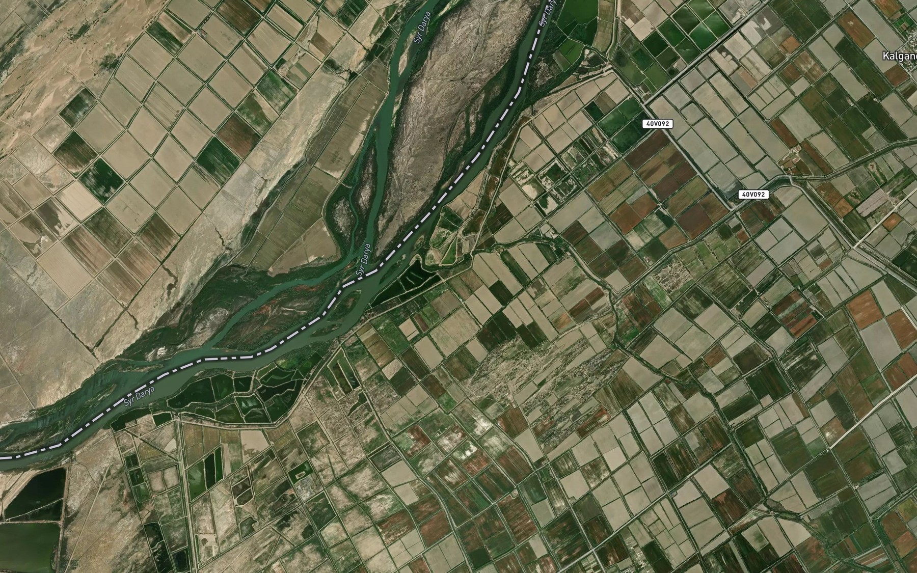 Satellite map of the Sariqsuv Kanali