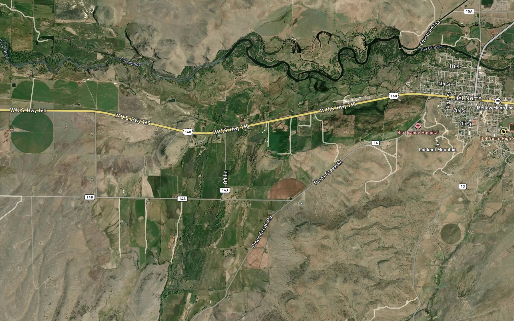Satellite map of the Montoya-Mexican Ditch