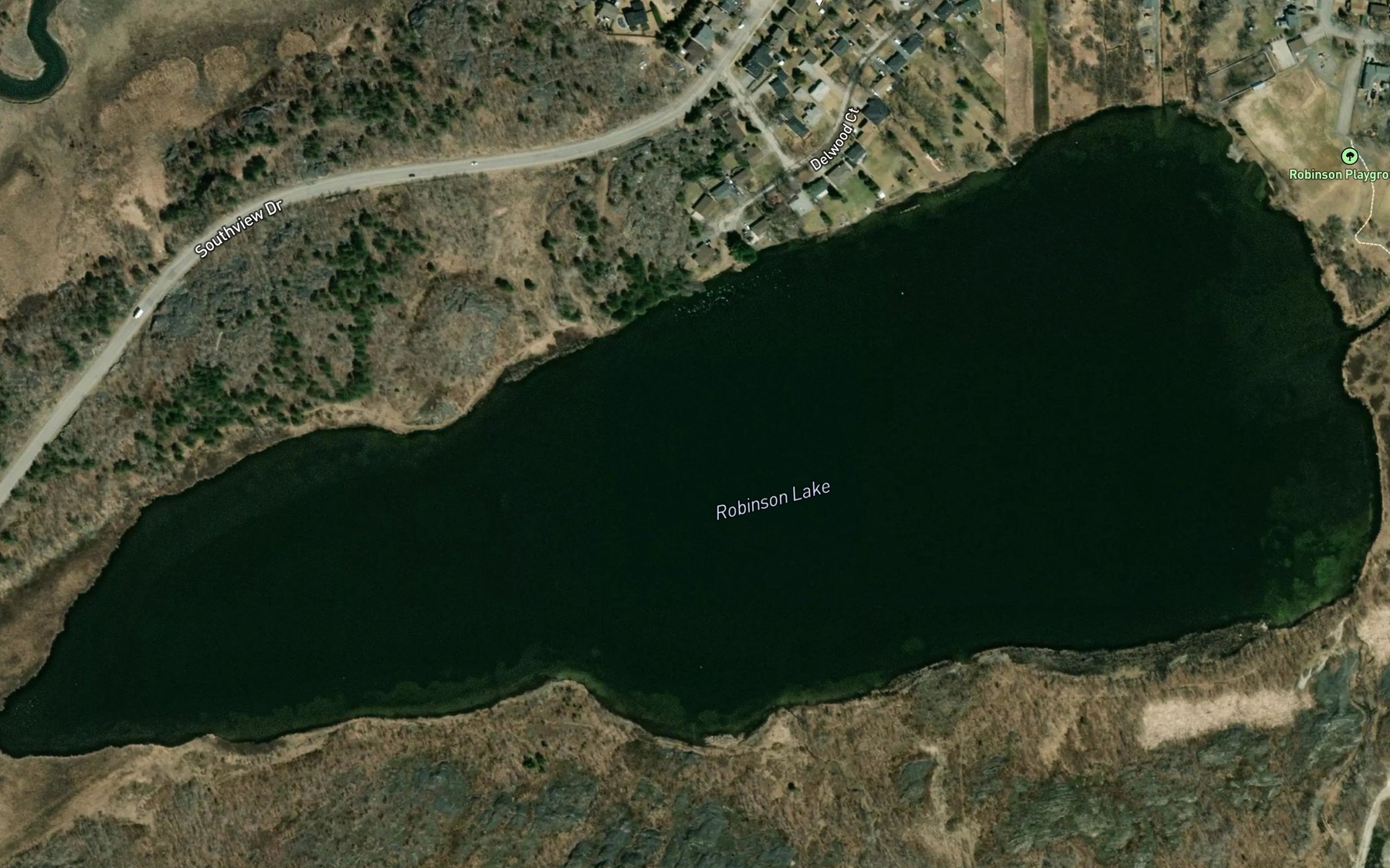 Satellite map of the Robinson Lake
