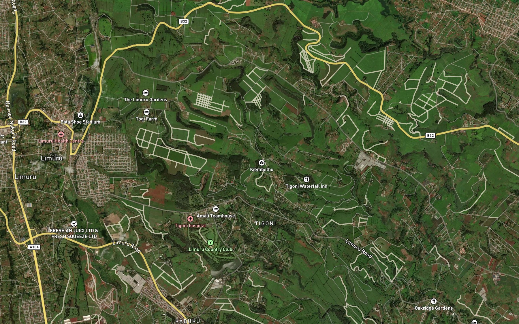Satellite map of the Kivuvu