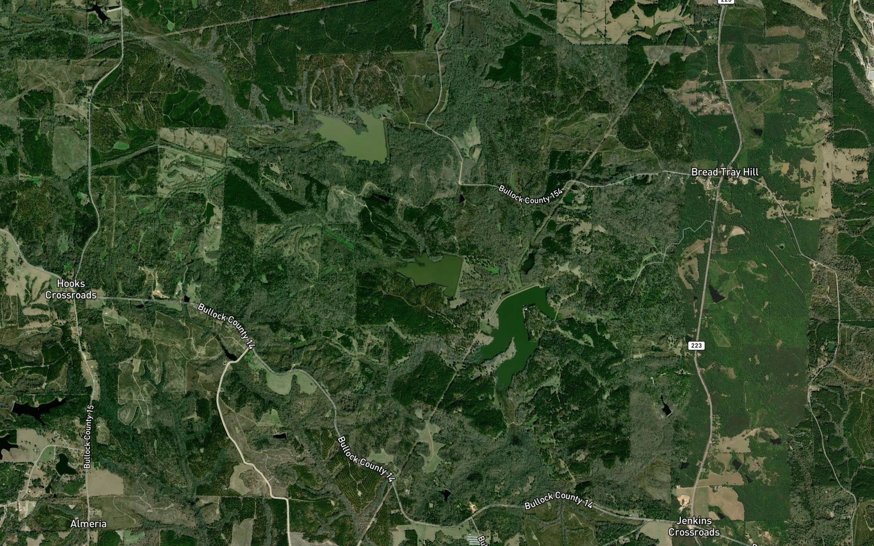 Satellite map of the Old Town Creek Watershed Lake Number 25