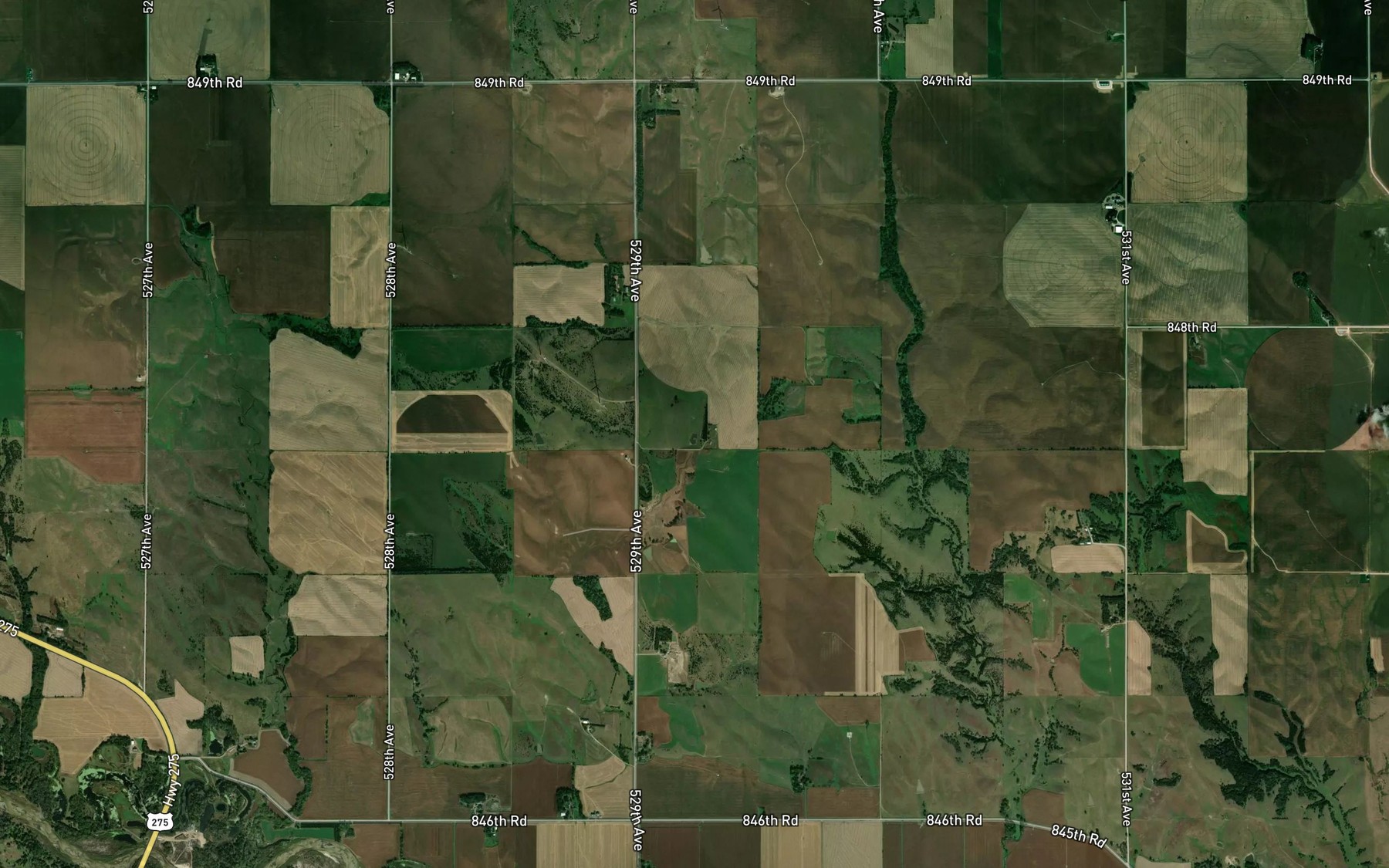 Satellite map of the Mitchell-Brandt Reservoir