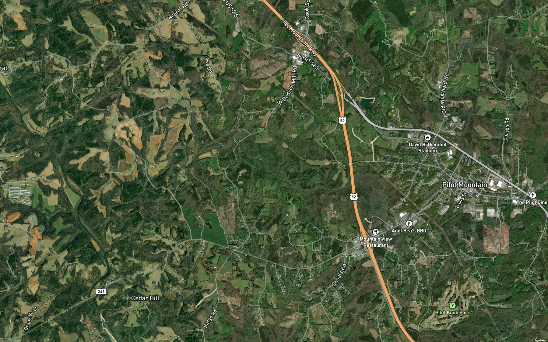 Satellite map of the Heatherly Creek