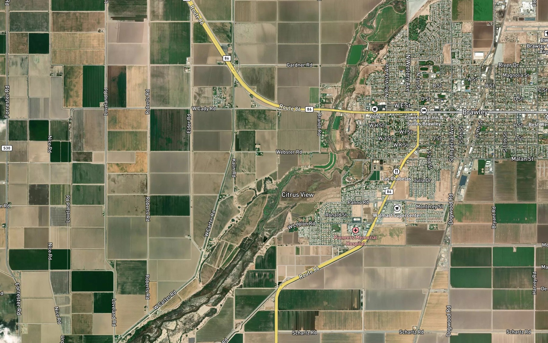 Satellite map of the Sandal Canal
