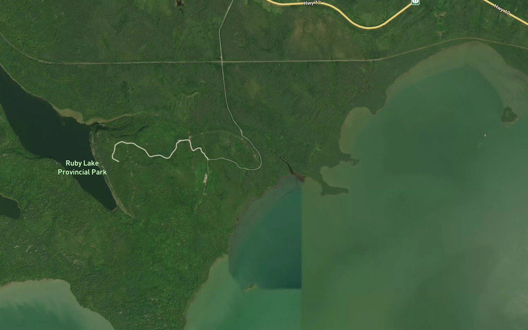 Satellite map of the Ruby Creek