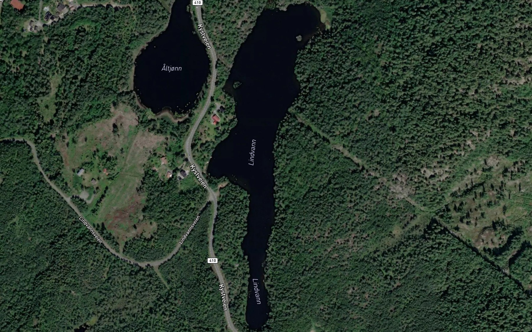 Satellite map of the Lindvann