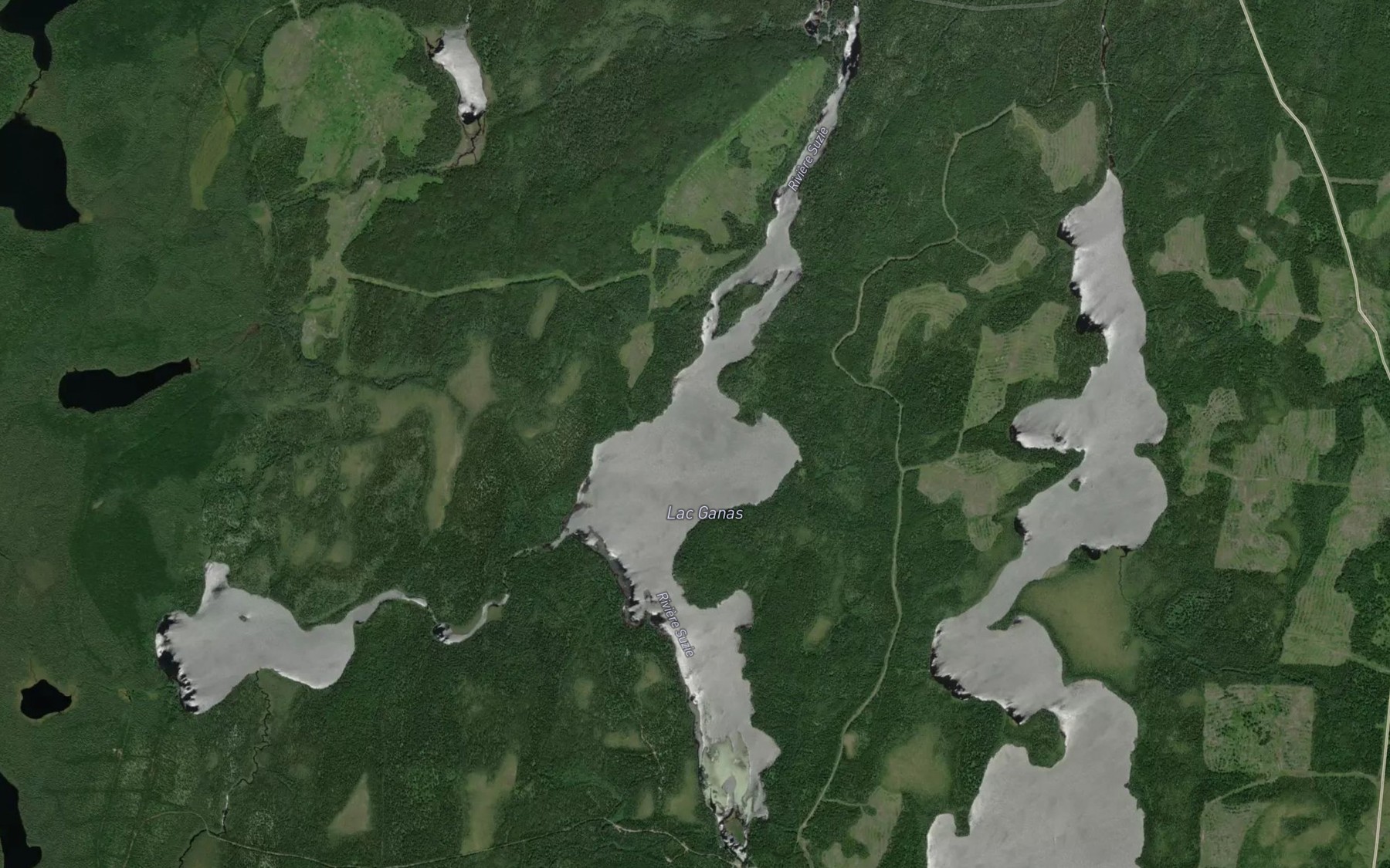 Satellite map of the Lac Ganas