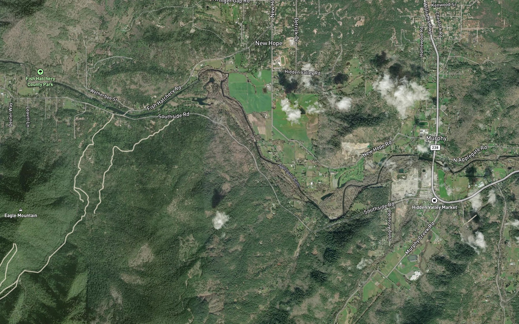 Satellite map of the Onion Creek