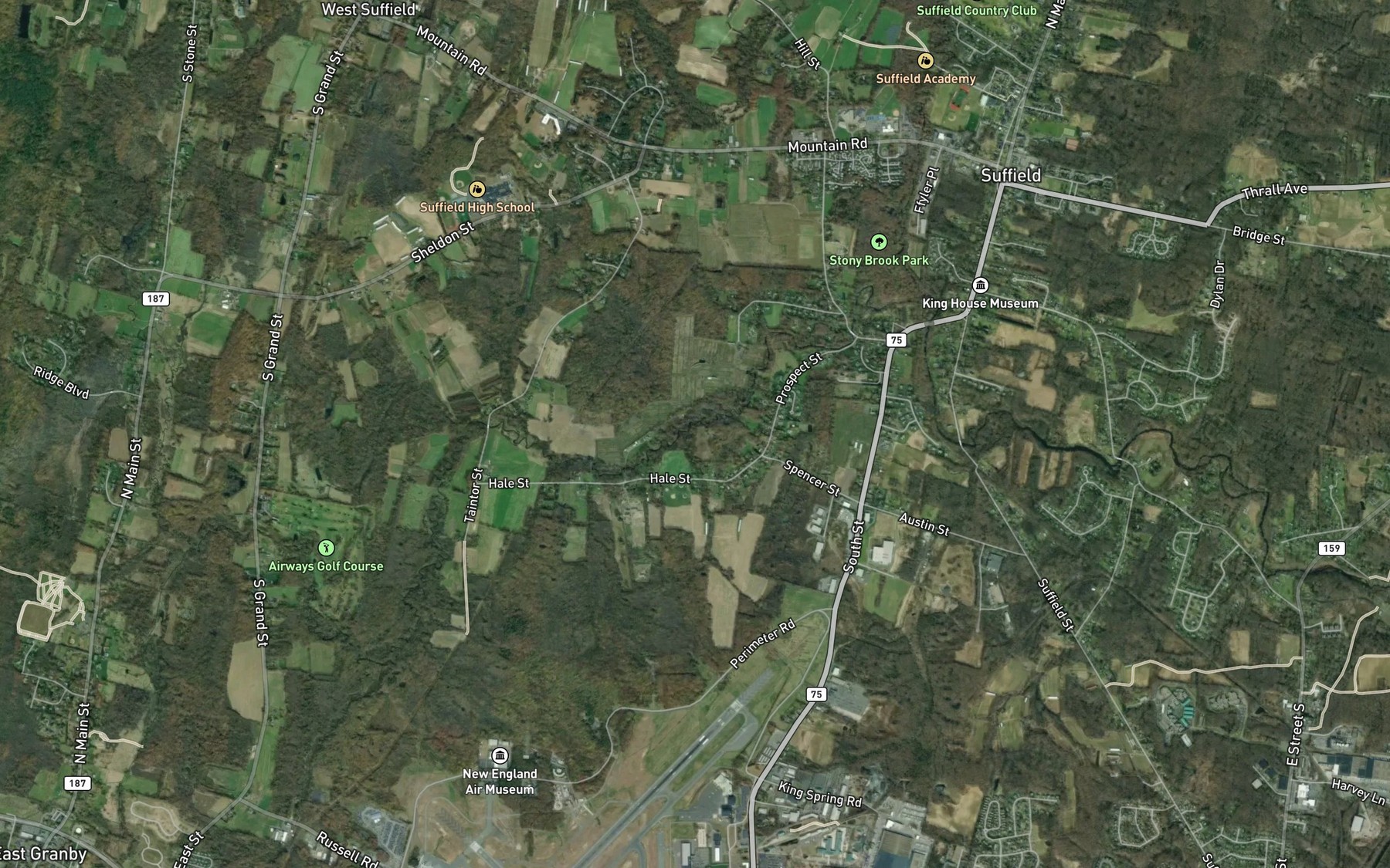 Satellite map of the Spencer Brook