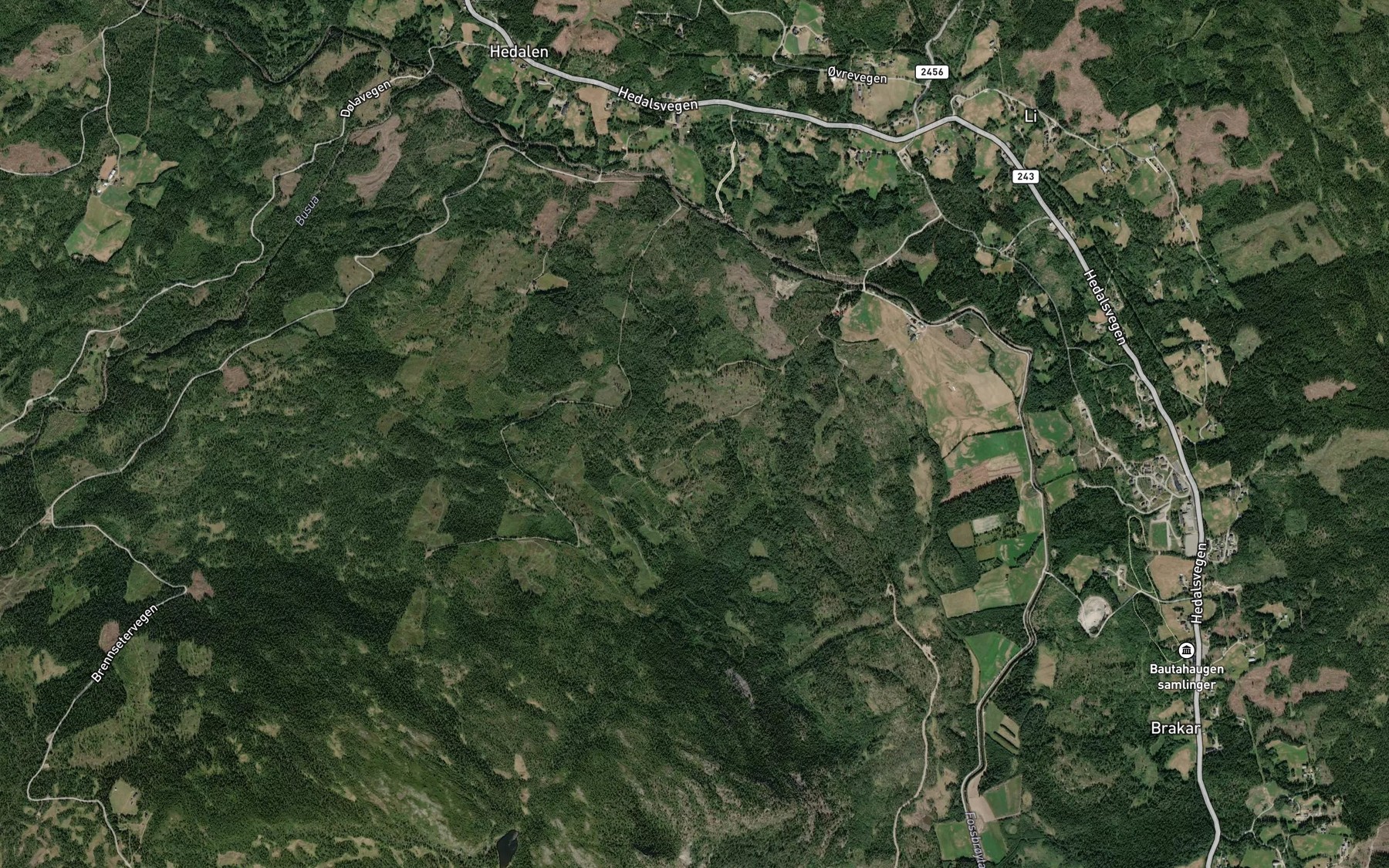 Satellite map of the Tjaerehjellbekken