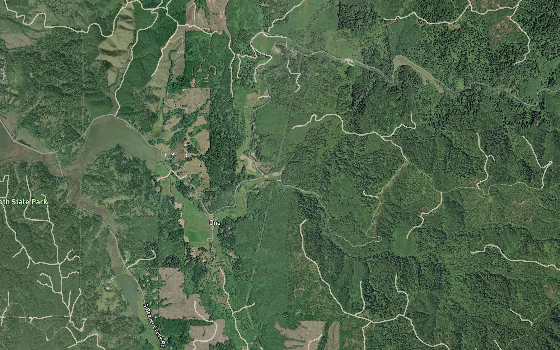 Satellite map of the North Fork Elkhorn Creek