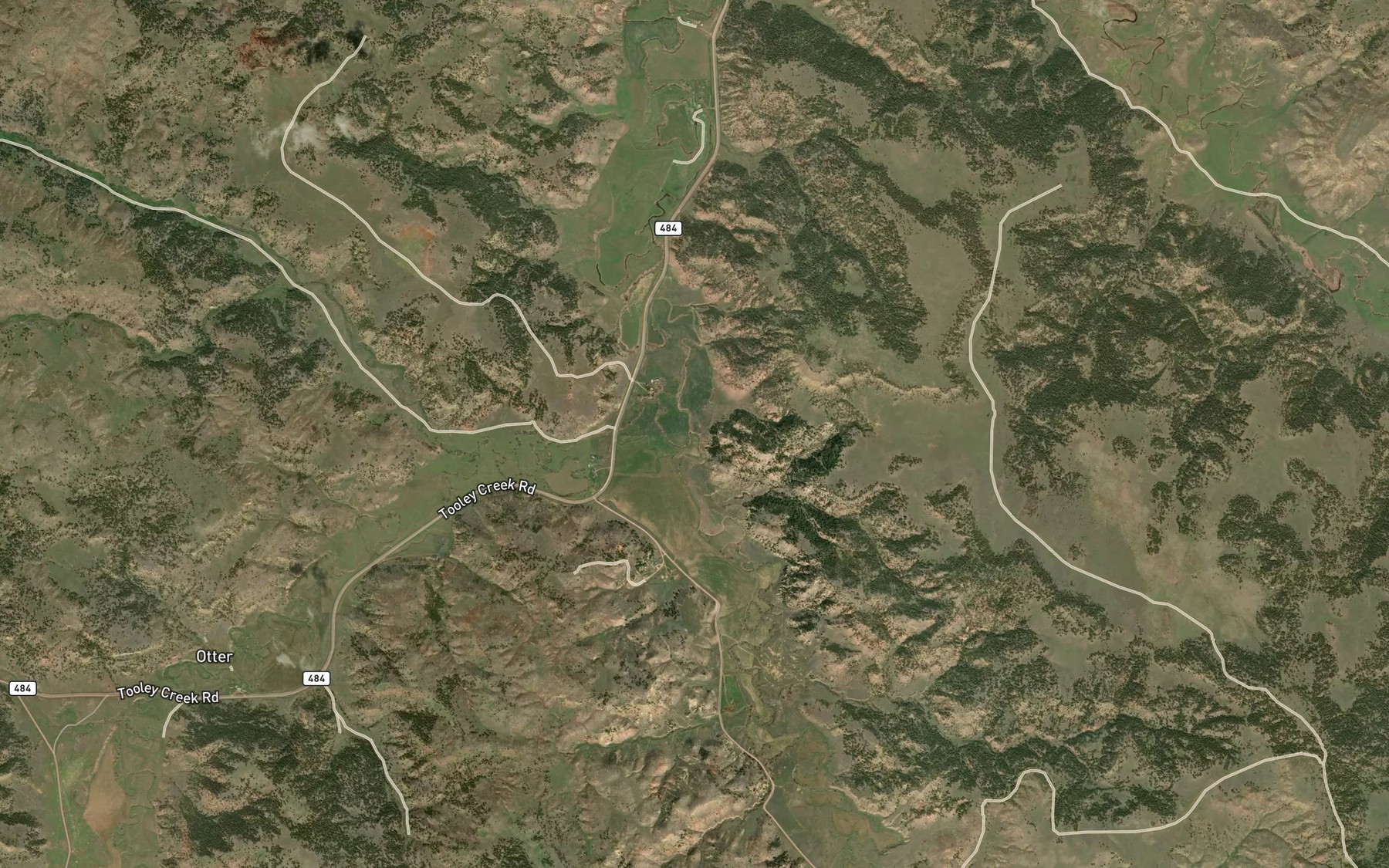 Satellite map of the Bear Creek