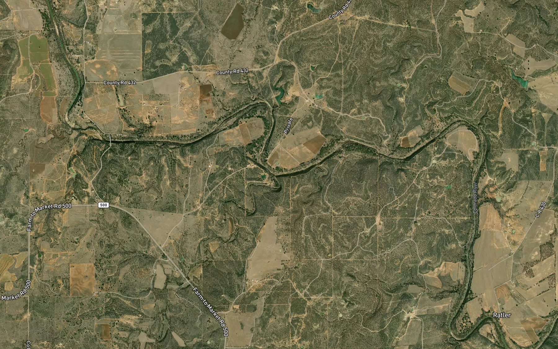 Satellite map of the Cottonwood Creek