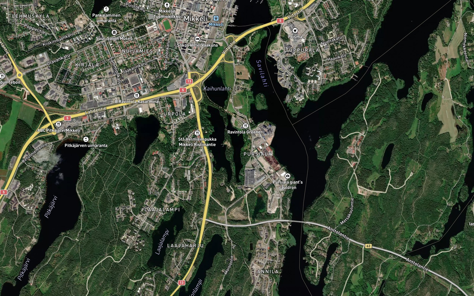 Satellite map of the Pursialanlahti