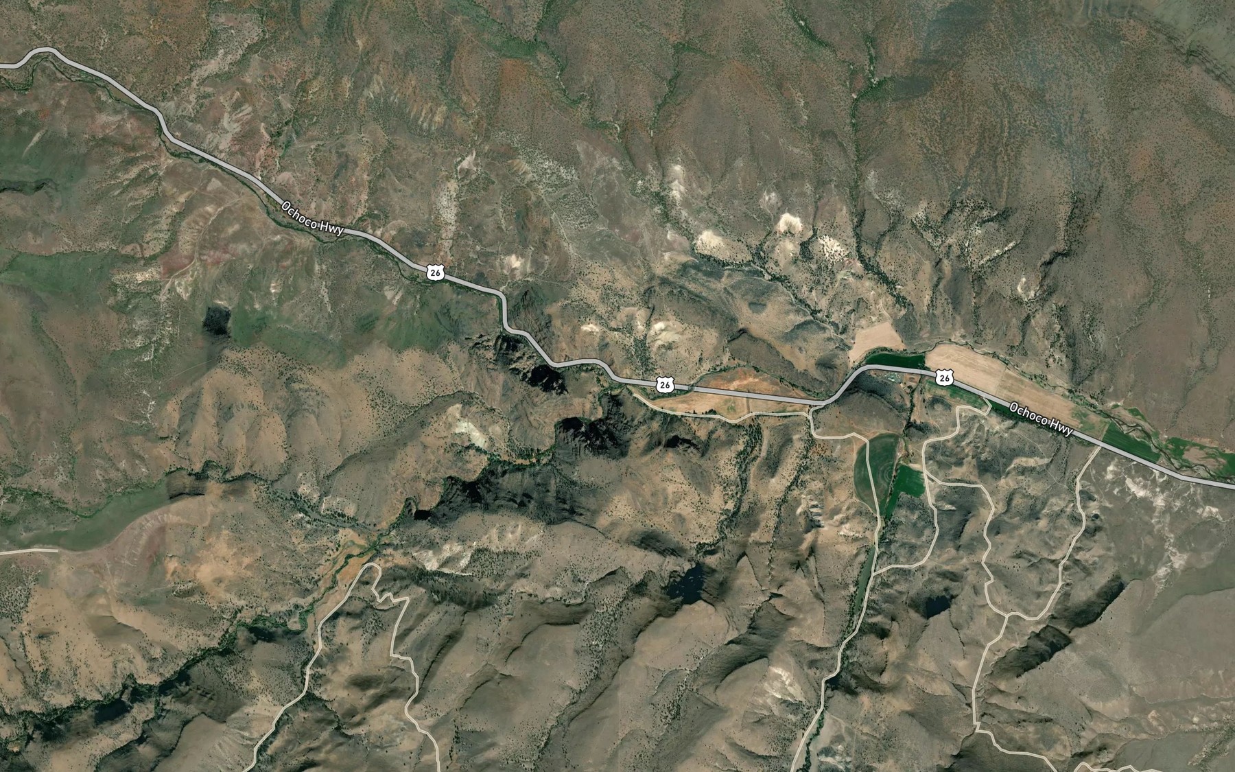 Satellite map of the Mountain Creek