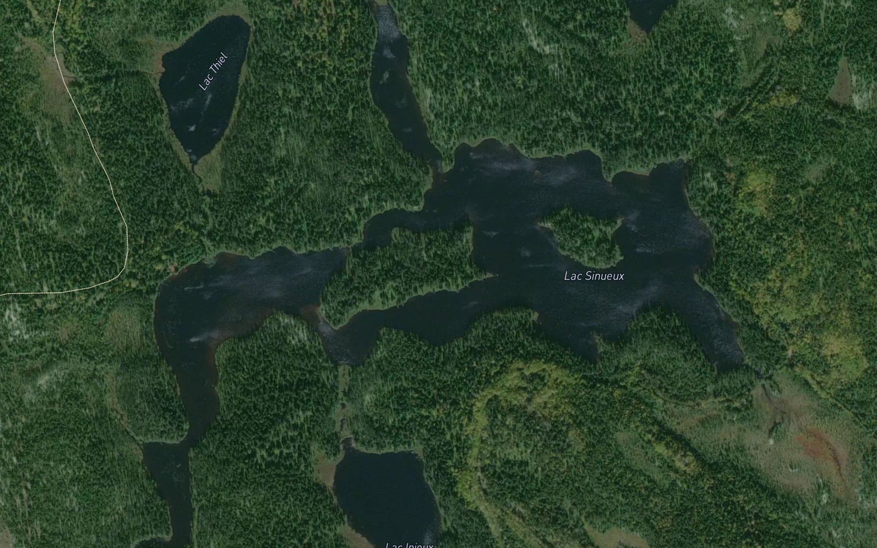Satellite map of the Lac Sinueux