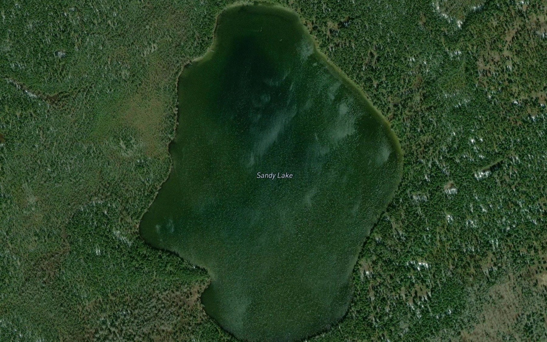 Satellite map of the Sandy Lake