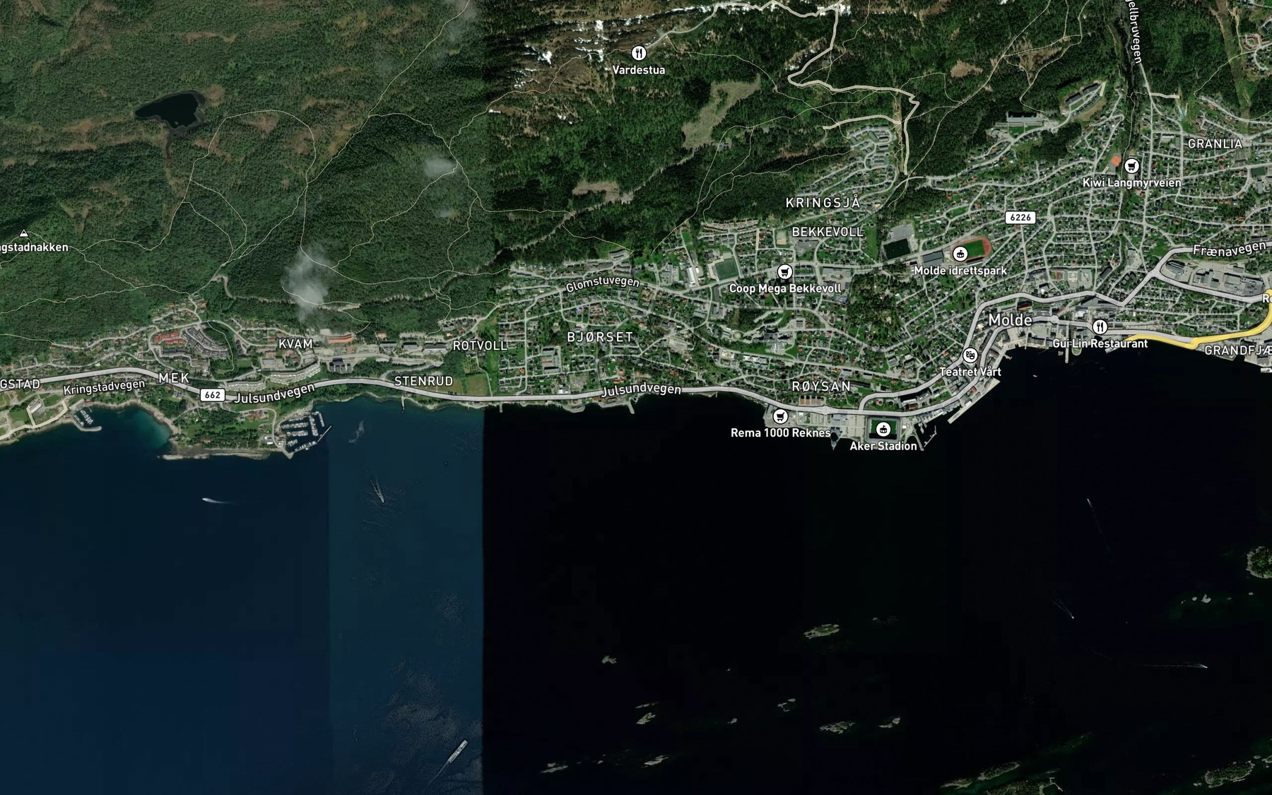 Satellite map of the Storvika