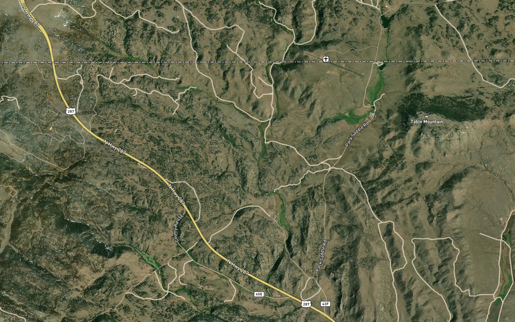 Satellite map of the Mud Creek