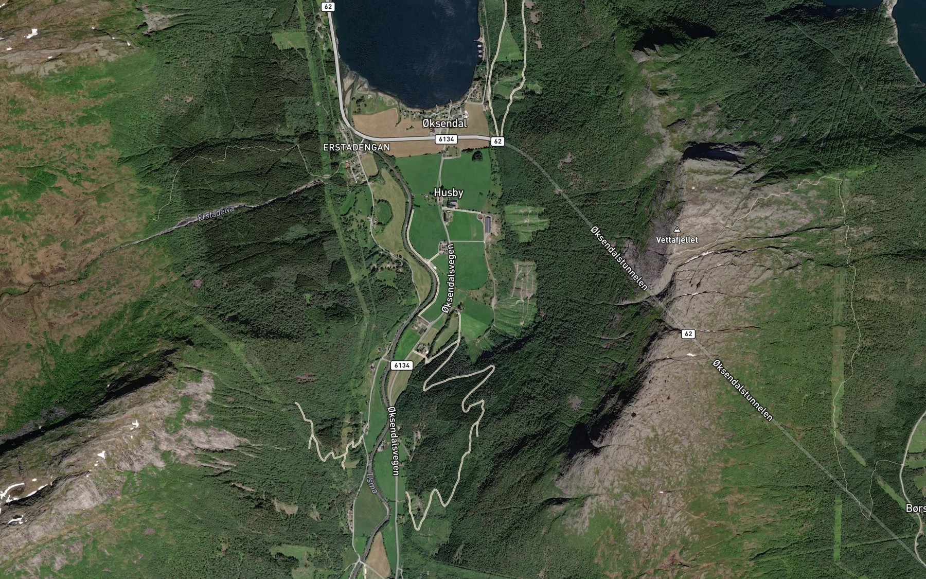 Satellite map of the Vidbekken
