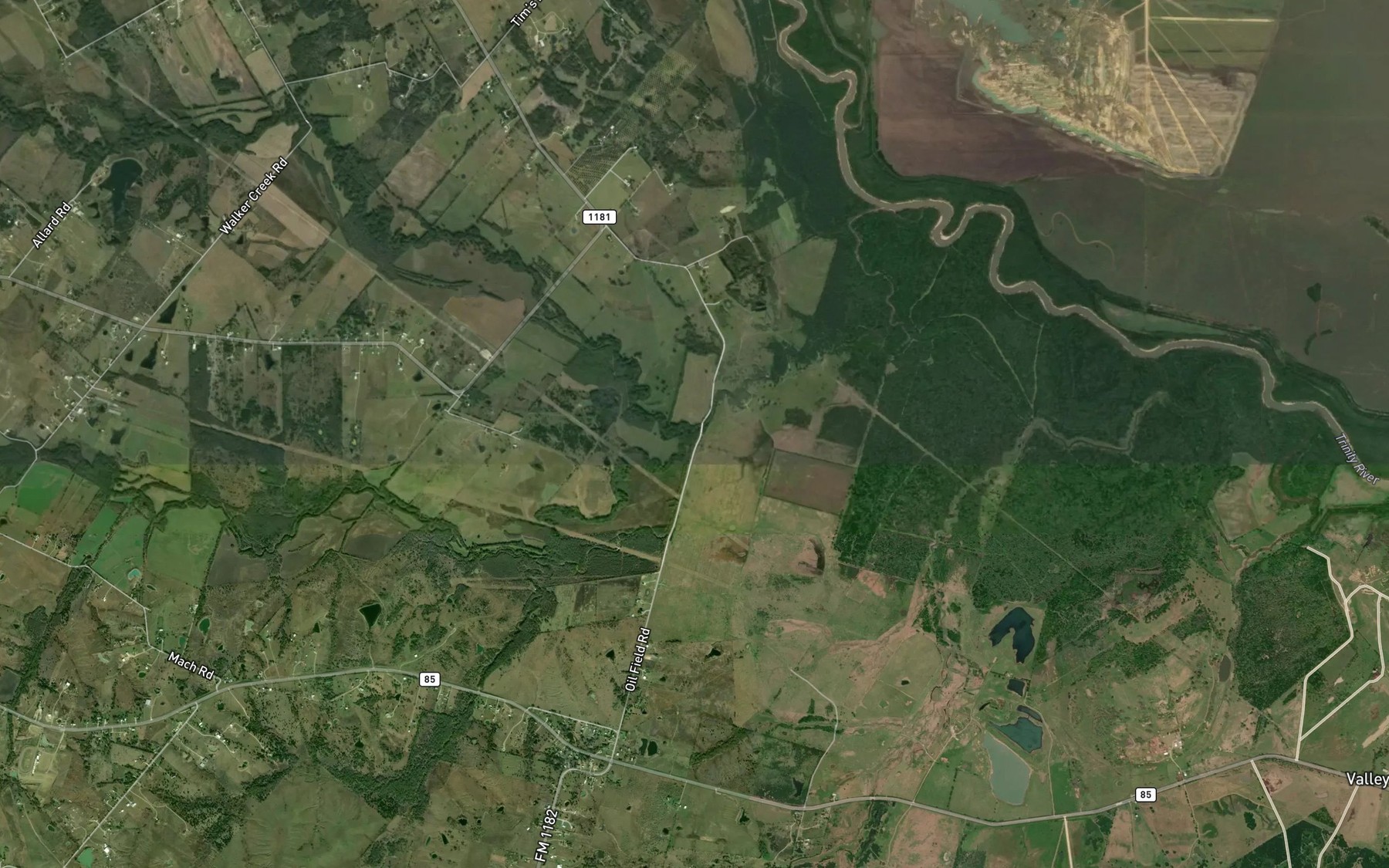Satellite map of the Walker Creek