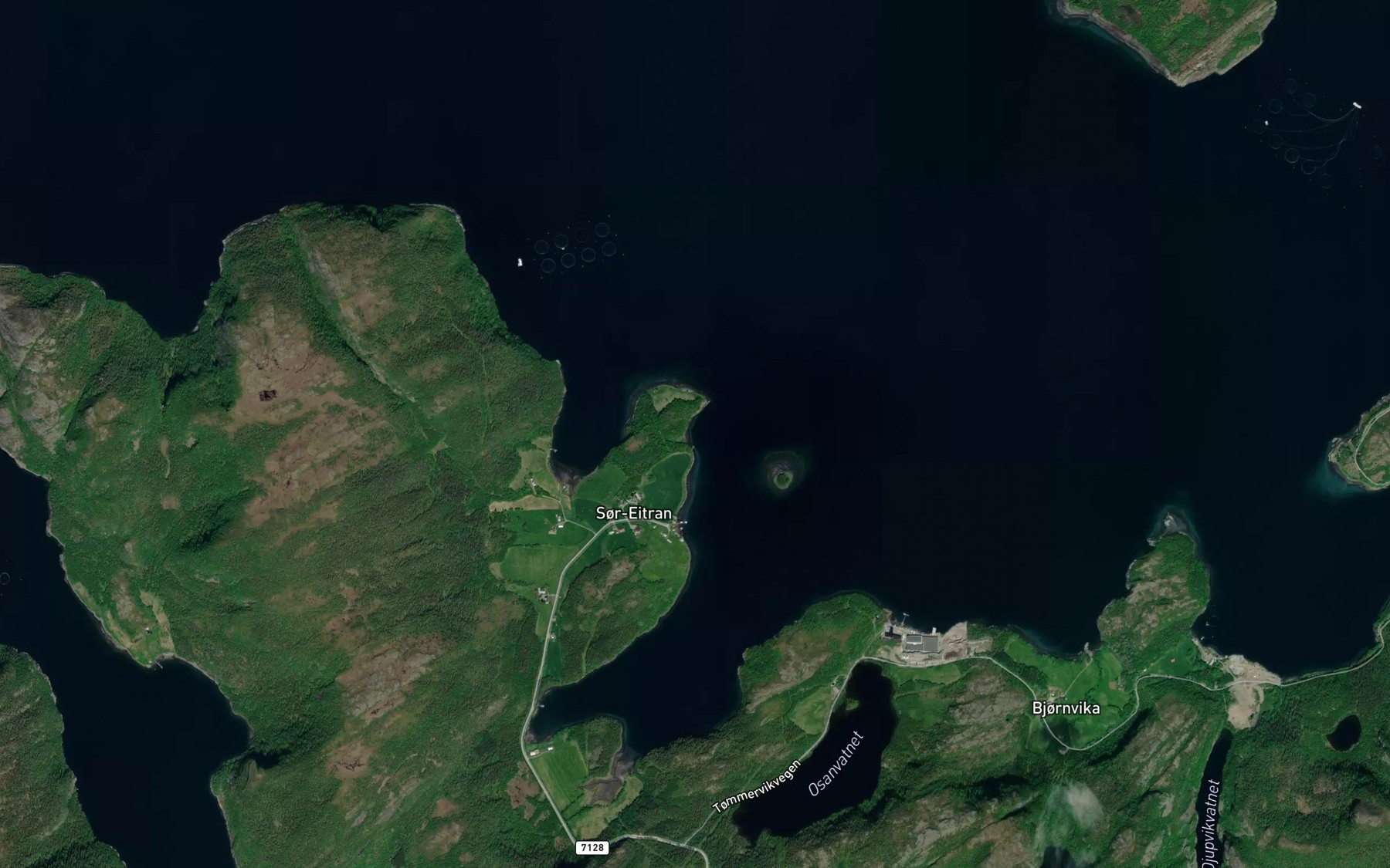 Satellite map of the Naustvika