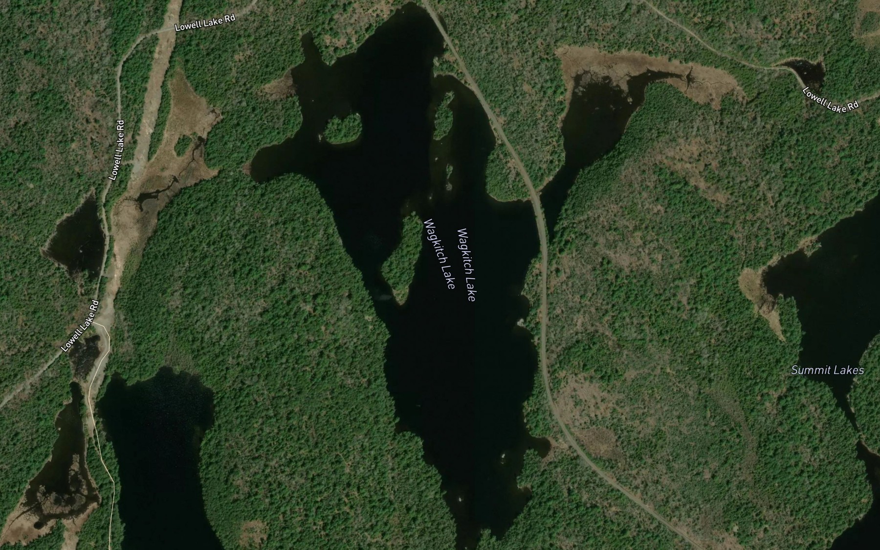 Satellite map of the Wagkich Lake
