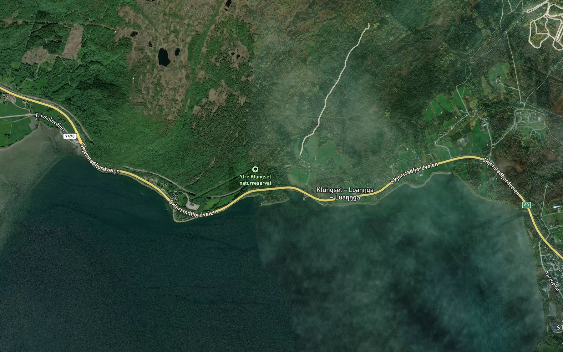 Satellite map of the Ytterklungsetelva