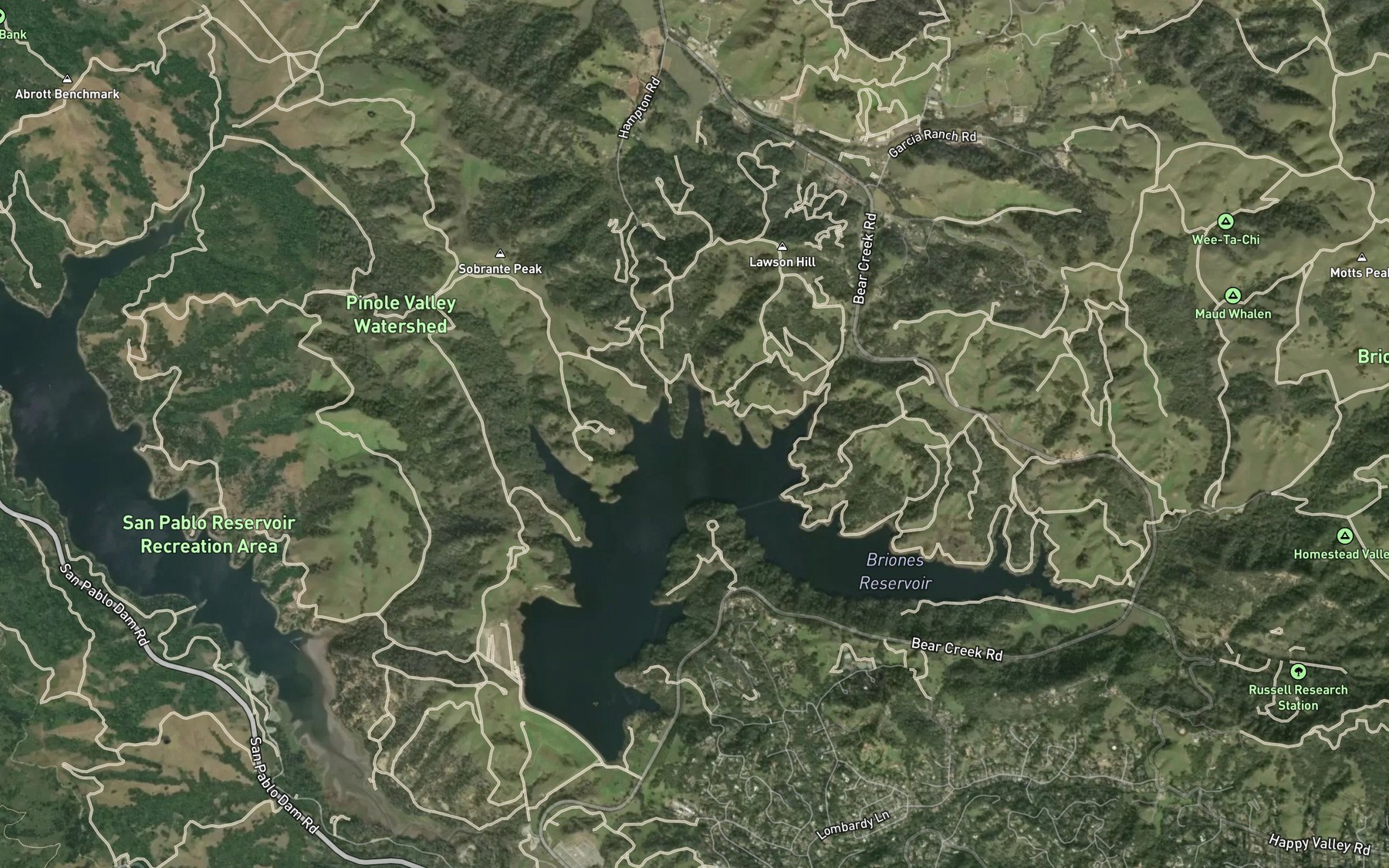 Satellite map of the Boy Scout Camp Cove