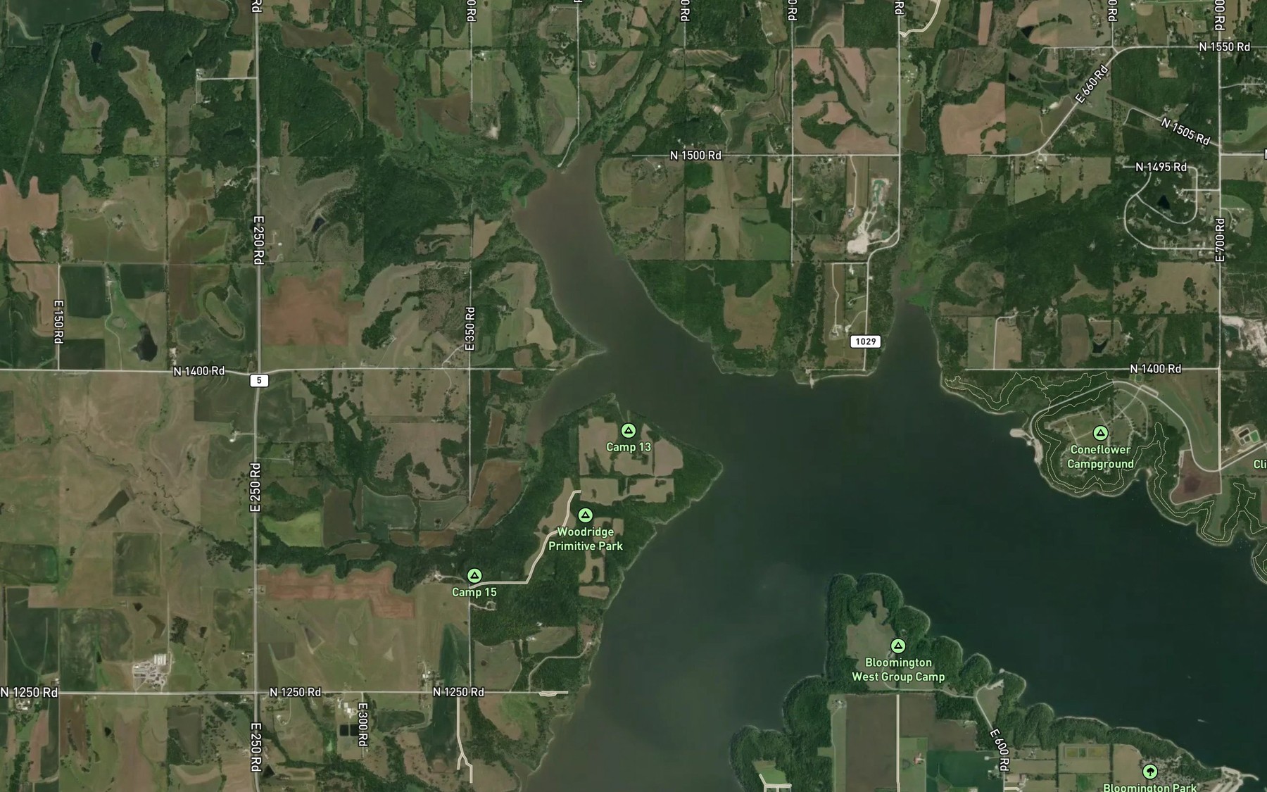 Satellite map of the Dry Creek