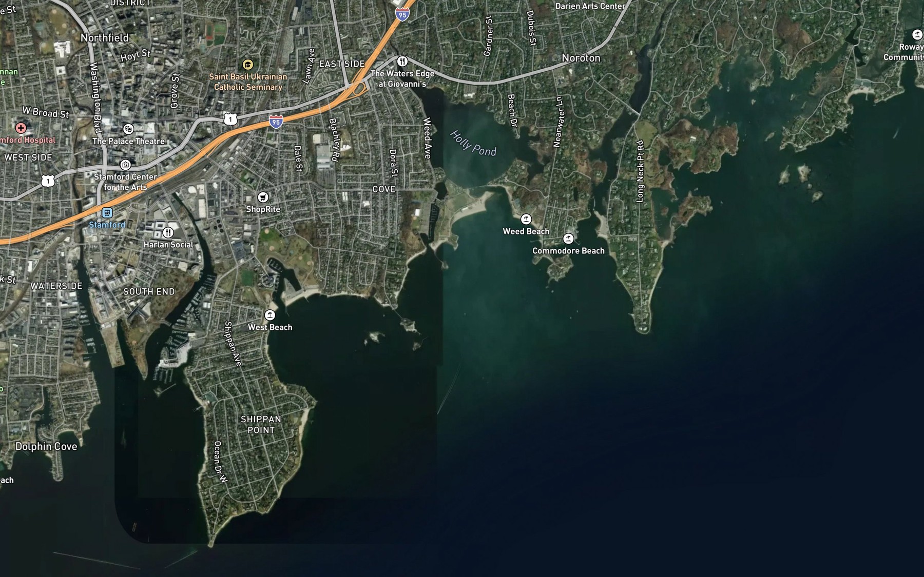 Satellite map of the Cove Harbor