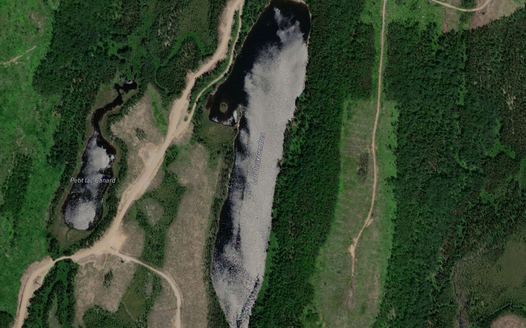 Satellite map of the Lac Deux Gendres