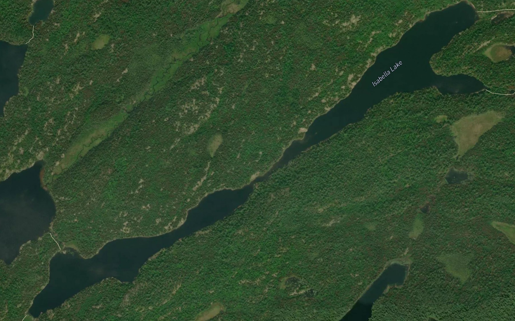 Satellite map of the Isabella Lake