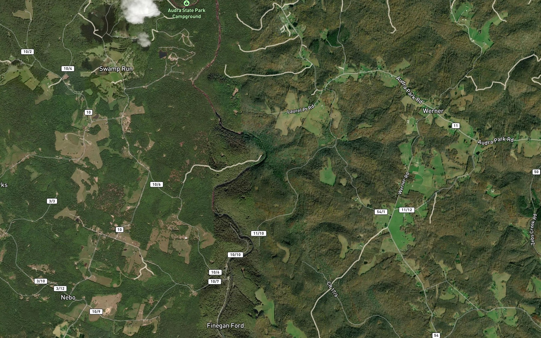 Satellite map of the Azzens Run