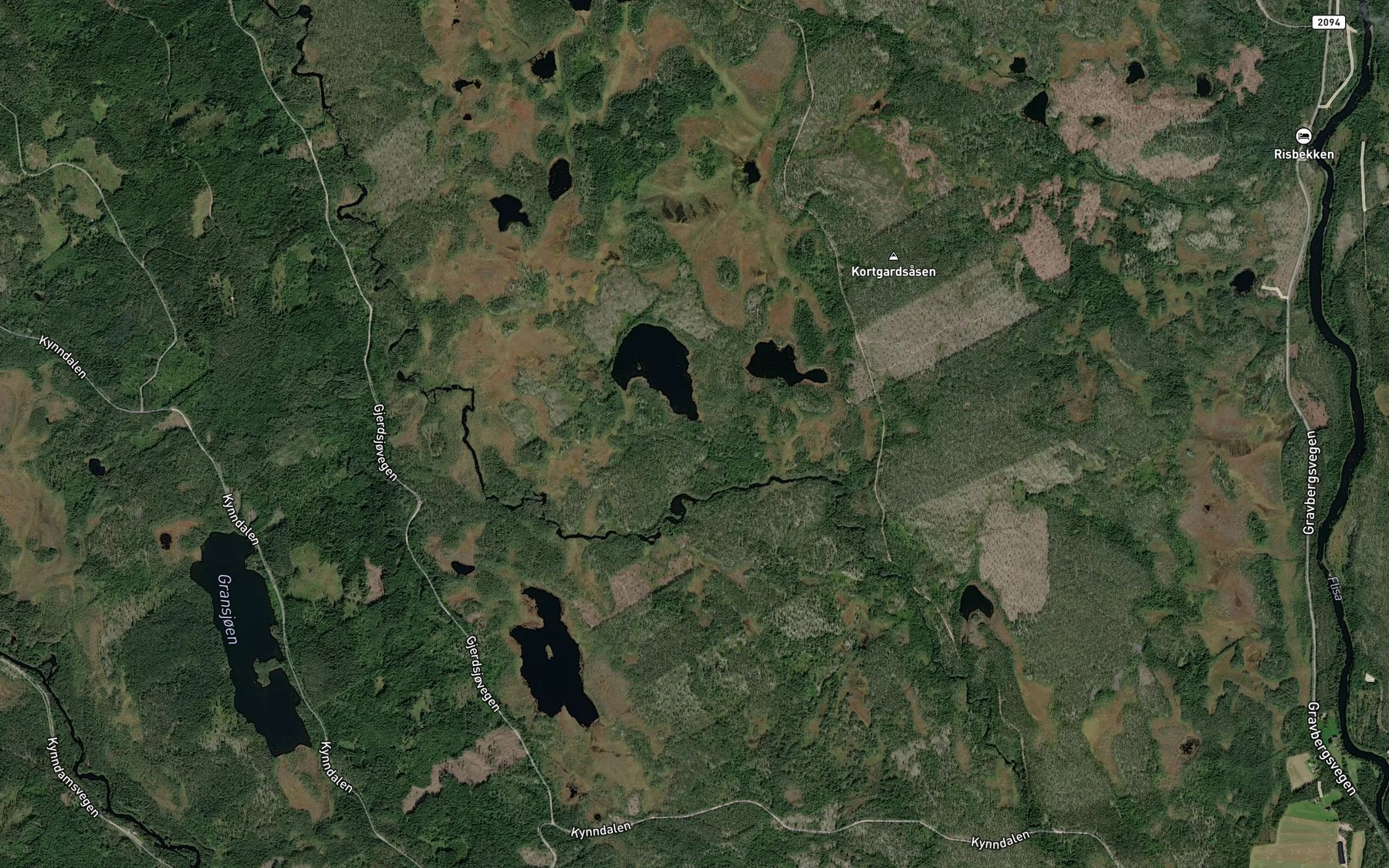 Satellite map of the Brynhildsbekken