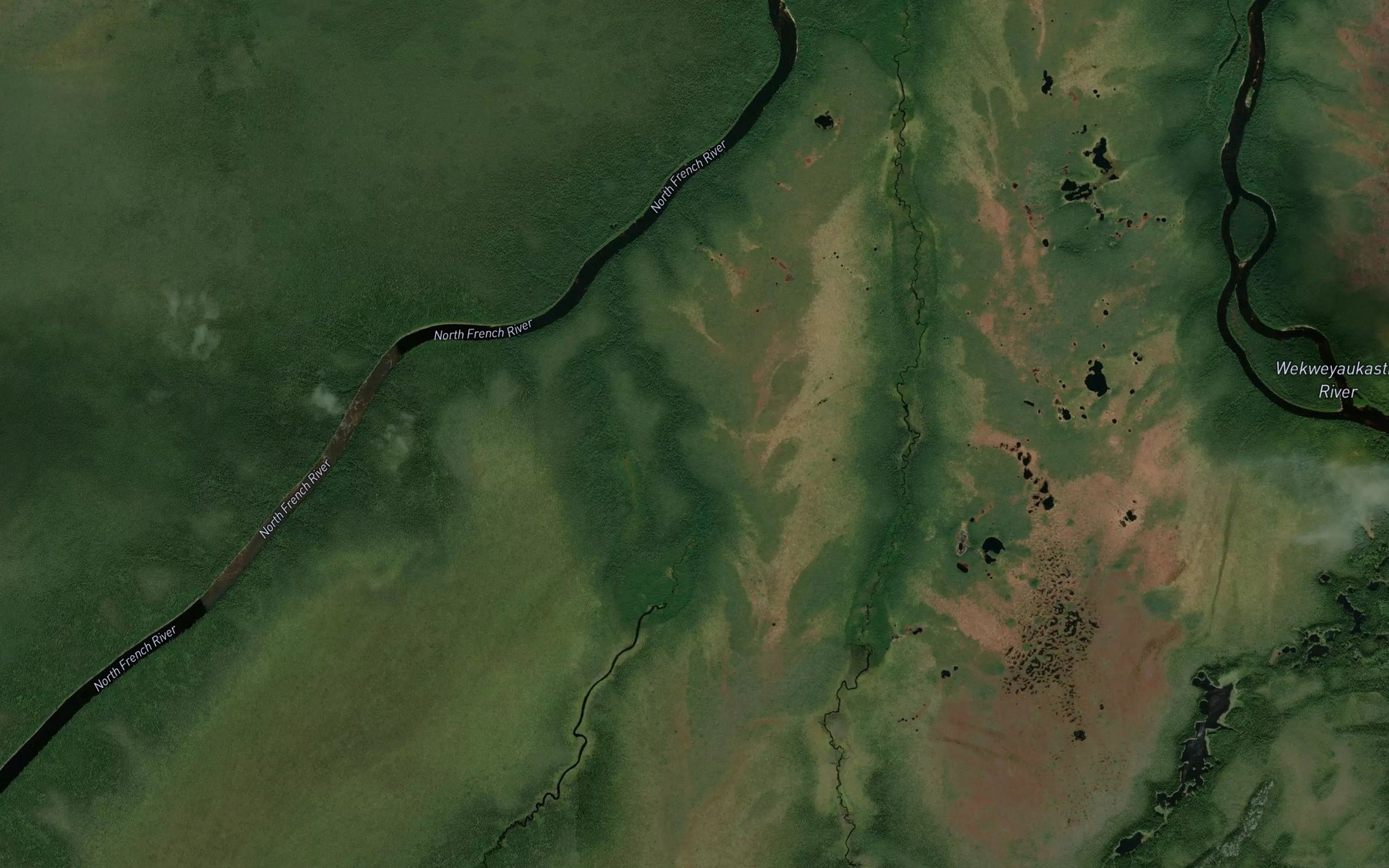 Satellite map of the Upper Milogamau Creek