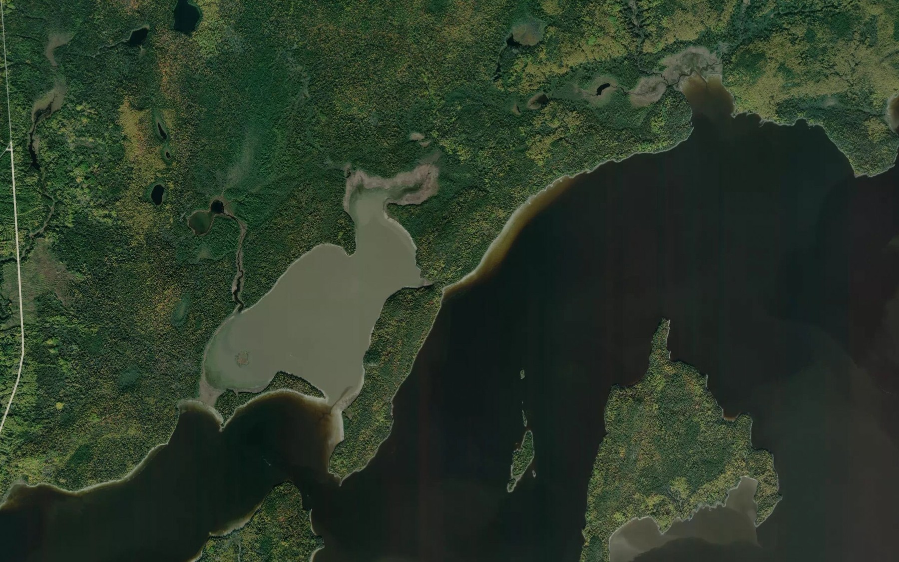 Satellite map of the Lac aux Canards