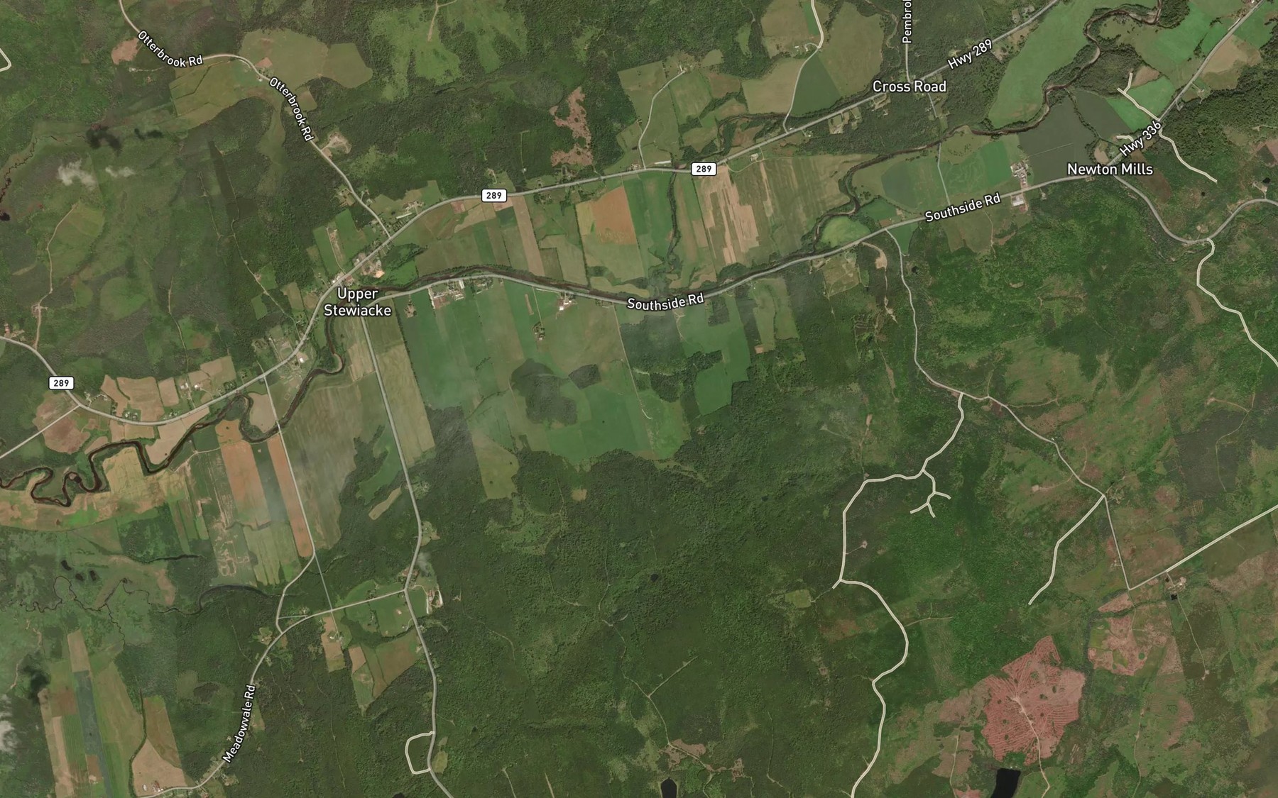 Satellite map of the Pembroke River