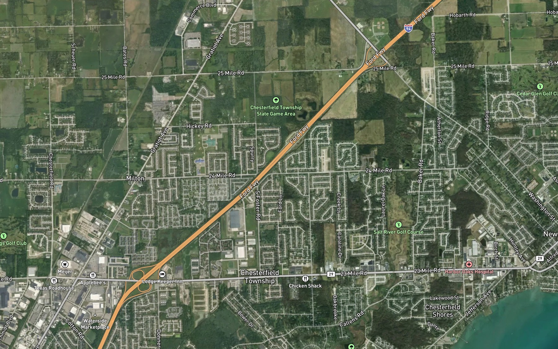 Satellite map of the Crandall Drain