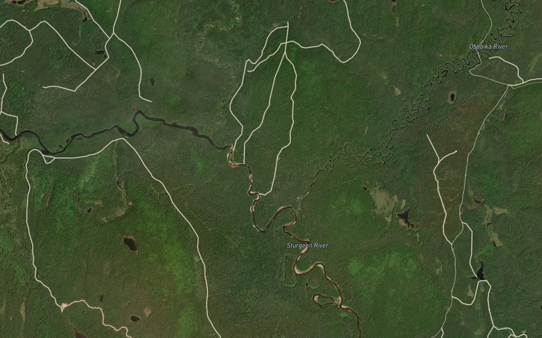 Satellite map of the Yorston River