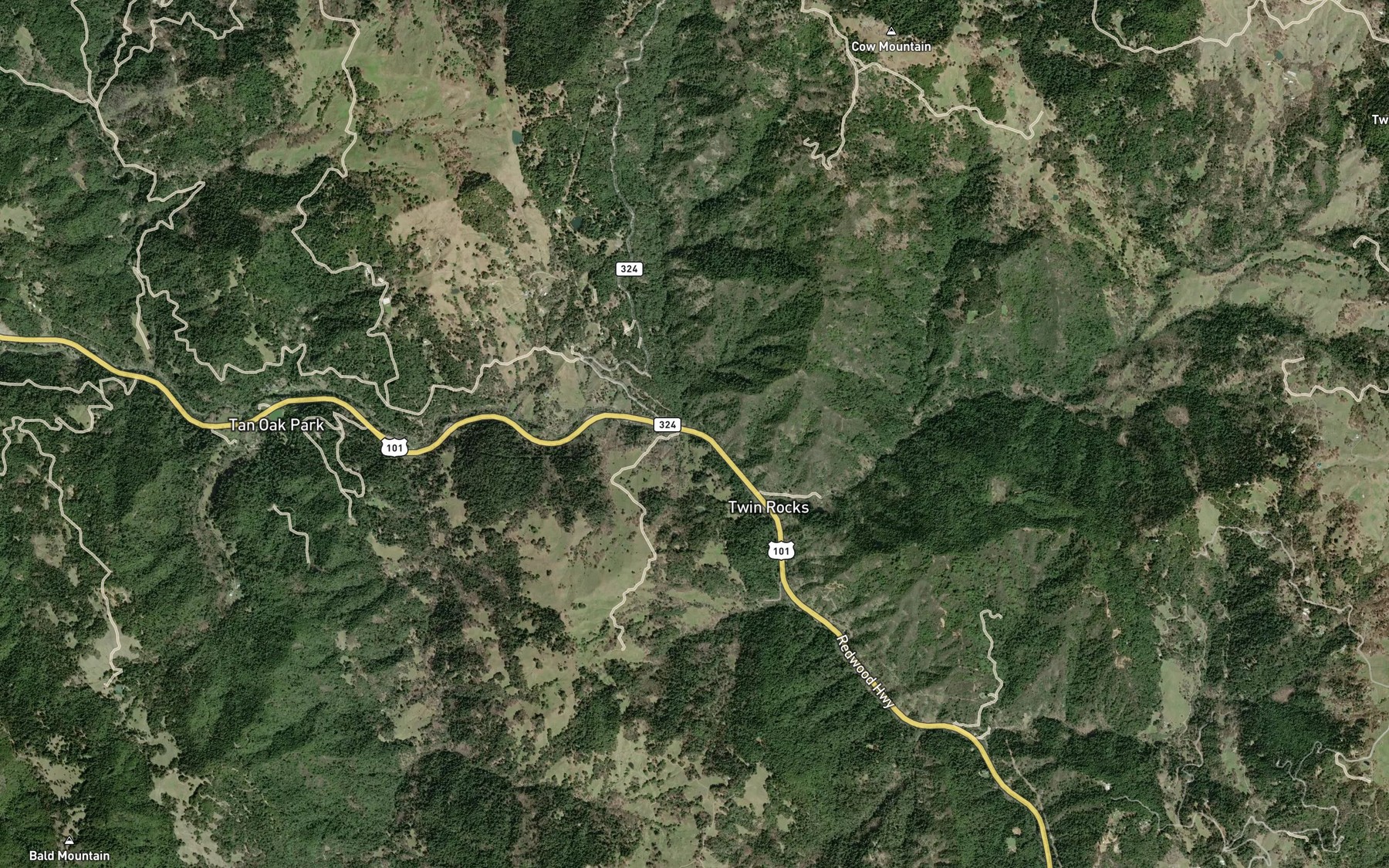 Satellite map of the Cummings Creek