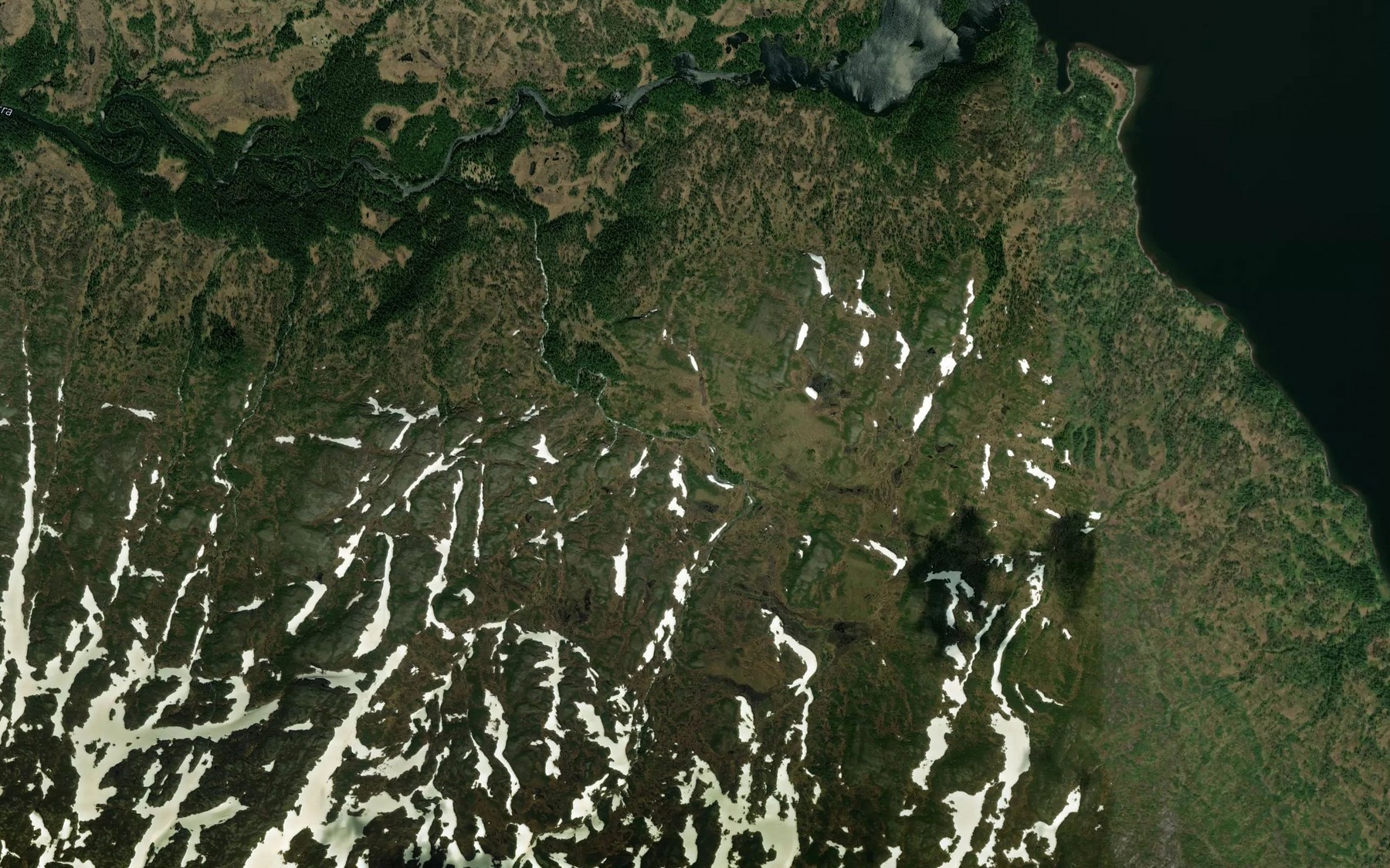 Satellite map of the Skravla