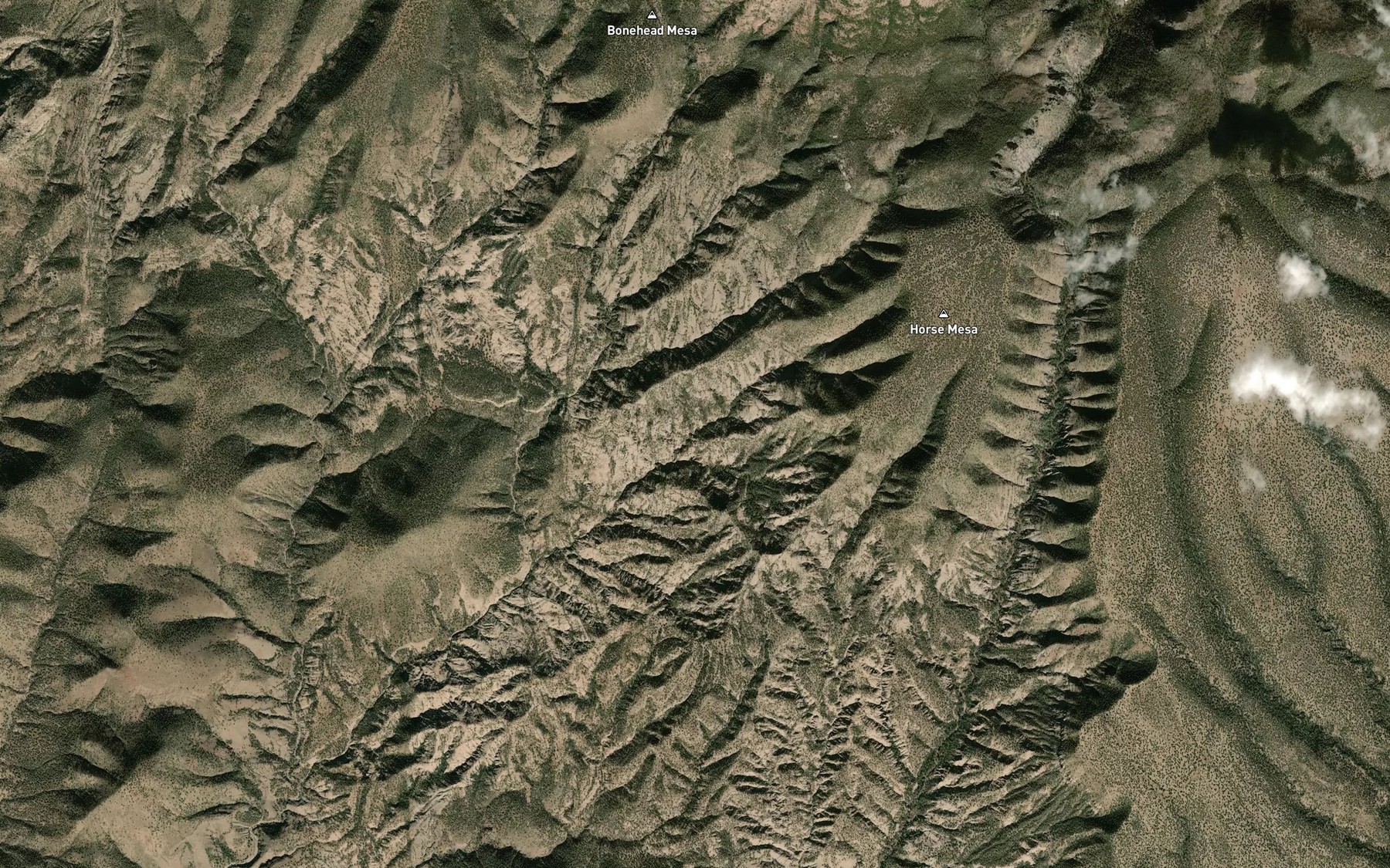 Satellite map of the Horse Spring