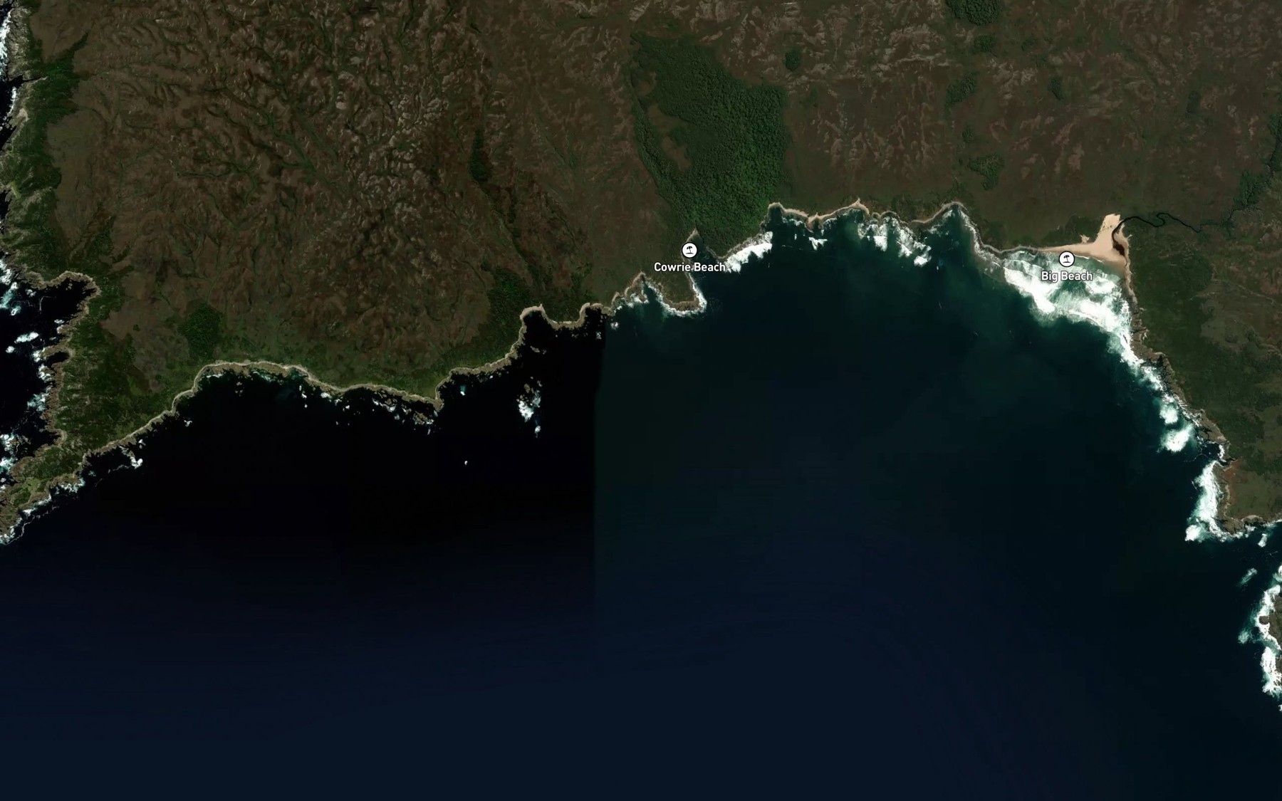 Satellite map of the Drake Creek