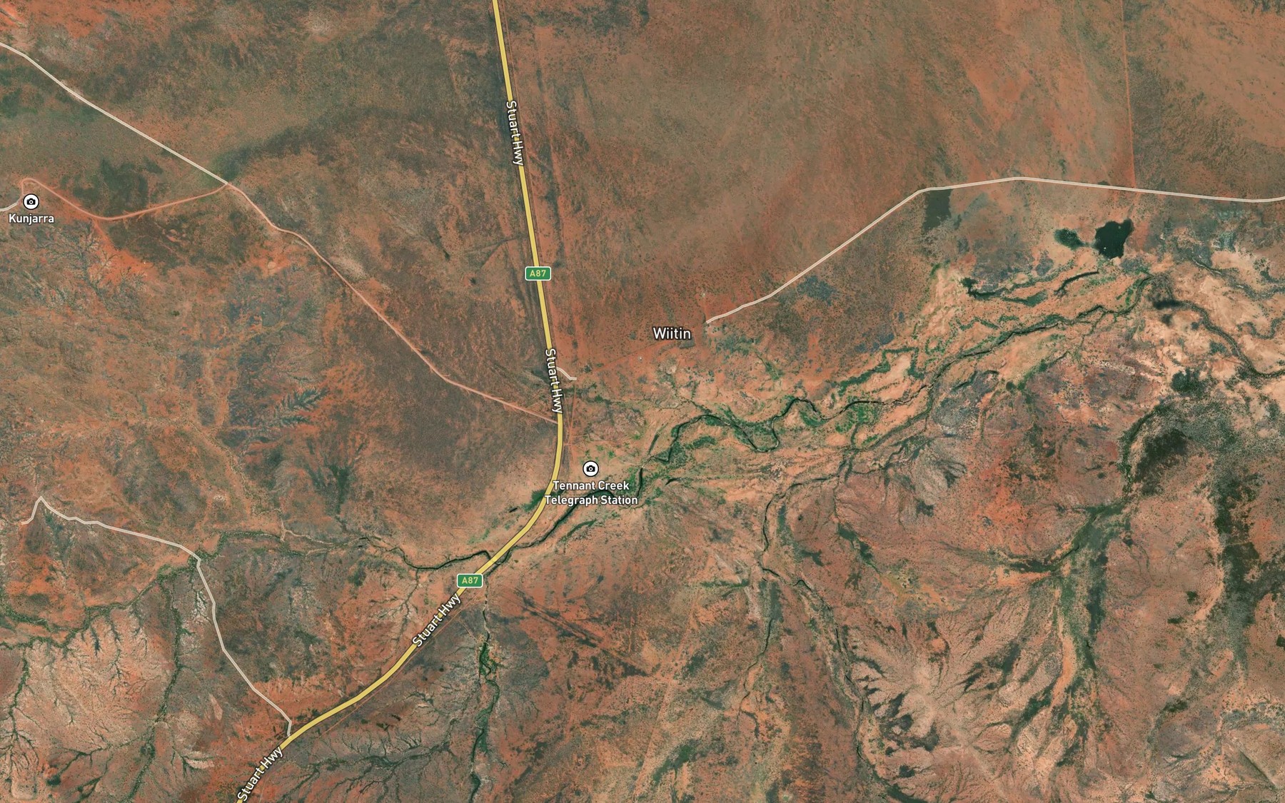 Satellite map of the Tennant Creek